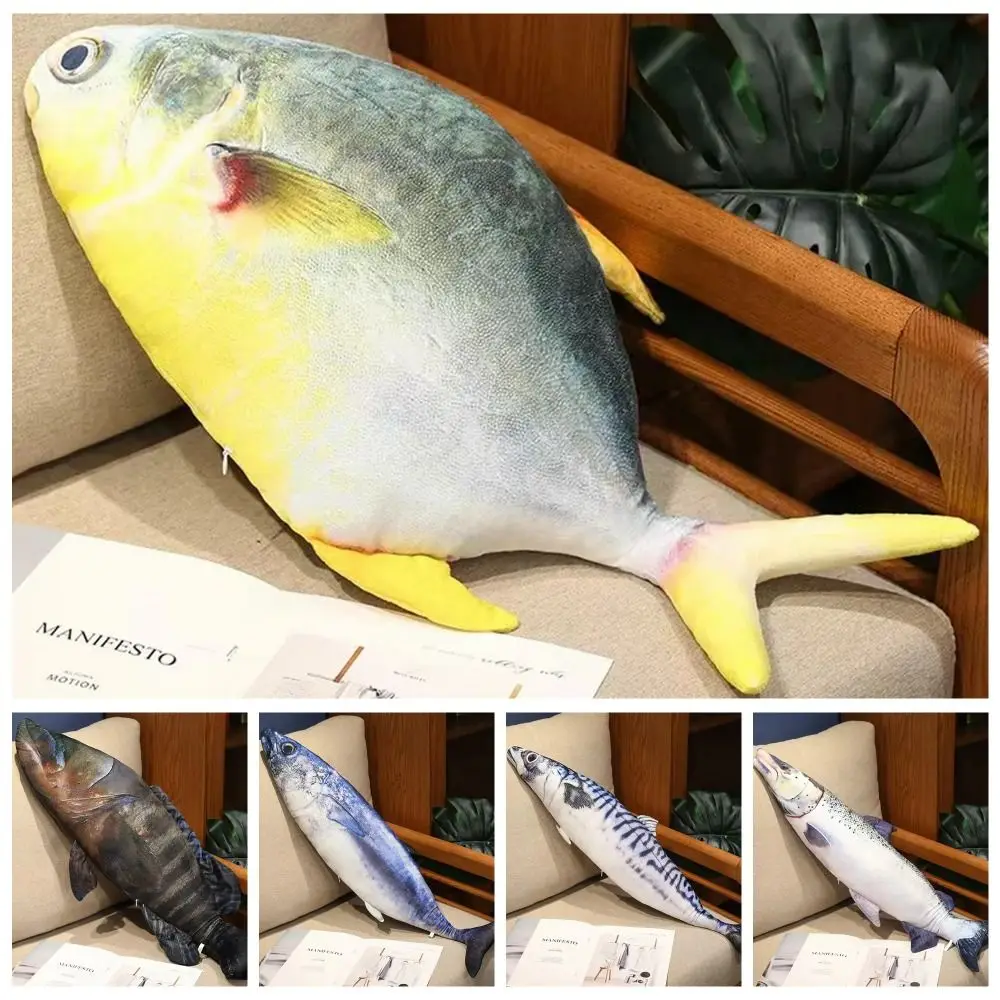 PP Cotton Simulation Sea Fish Plush Toys Soft Funny Sea Fish Stuffed Doll Salmon Bream Fish Sleeping Pillow Dolls Kids Gifts