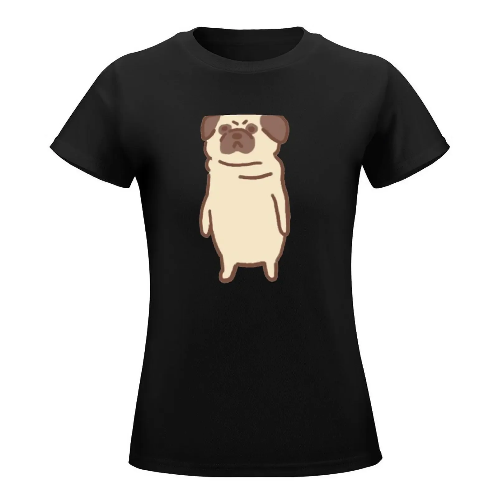 Pug T-Shirt oversized Female clothing T-shirt Women