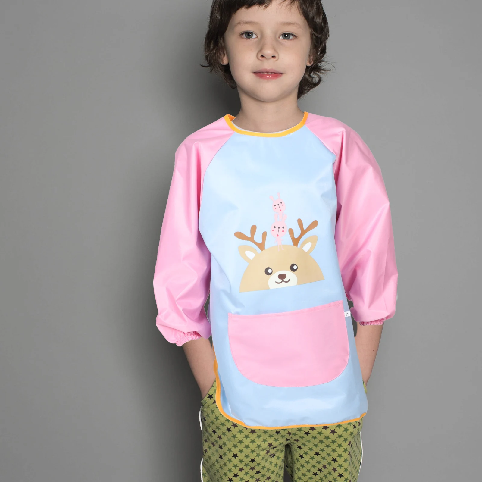 

Drawing Clothes Baby Shirt Bib Apron for Kids Paint Food Smock Polyester Feeding