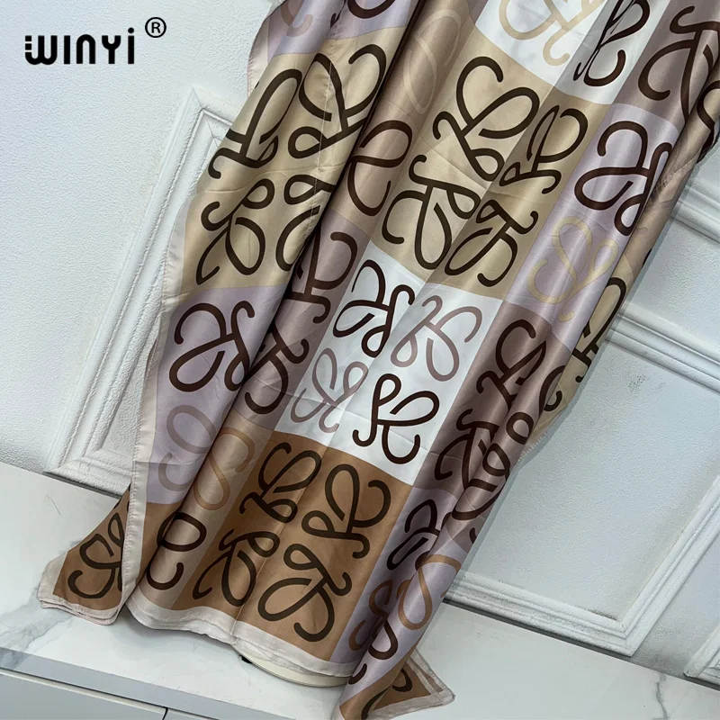 WINYI africa clothing free size women Fashion boho printed Kaftan Maxi abaya dubai luxury Caftan muslim women african dress