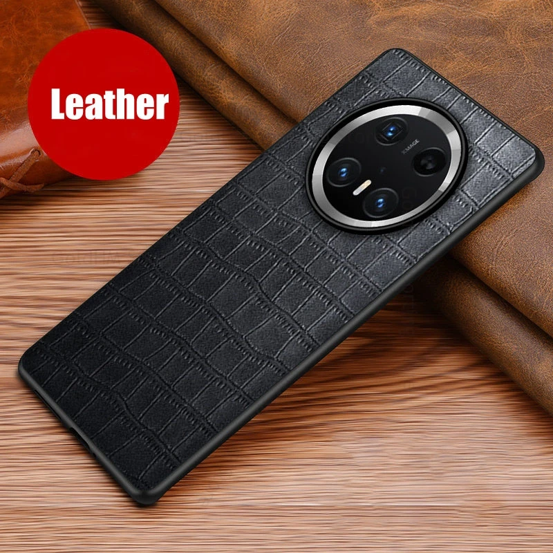 

Case For Huawei Mate 70 Pro Plus Crocodile Texture Leather Shockproof Case For Mate 60 50 40 Pro Plus Capa Protective Back Cover