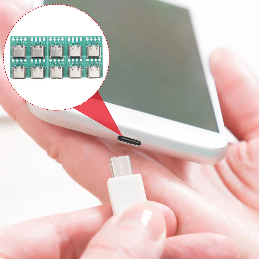 

12pcs USB C Type Splitter Board Cable Panel Socket Plug PCB Converter Connectors DIY 3 1 Female Durability