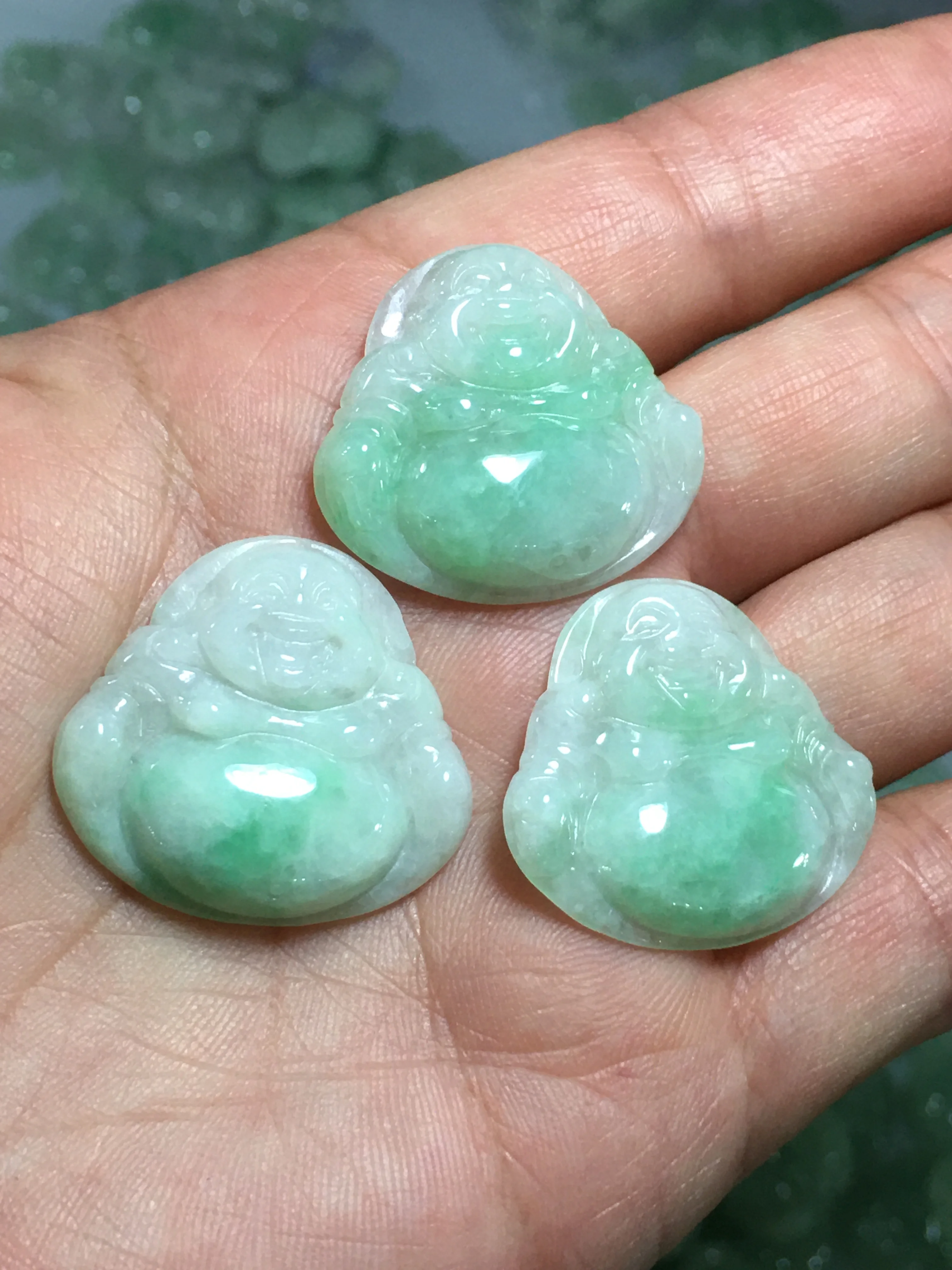 

Natural 7A Myanmar green jade Buddha guan yin jade pendant jade necklace pendants jewelry jade necklaces for women men 3 pcs