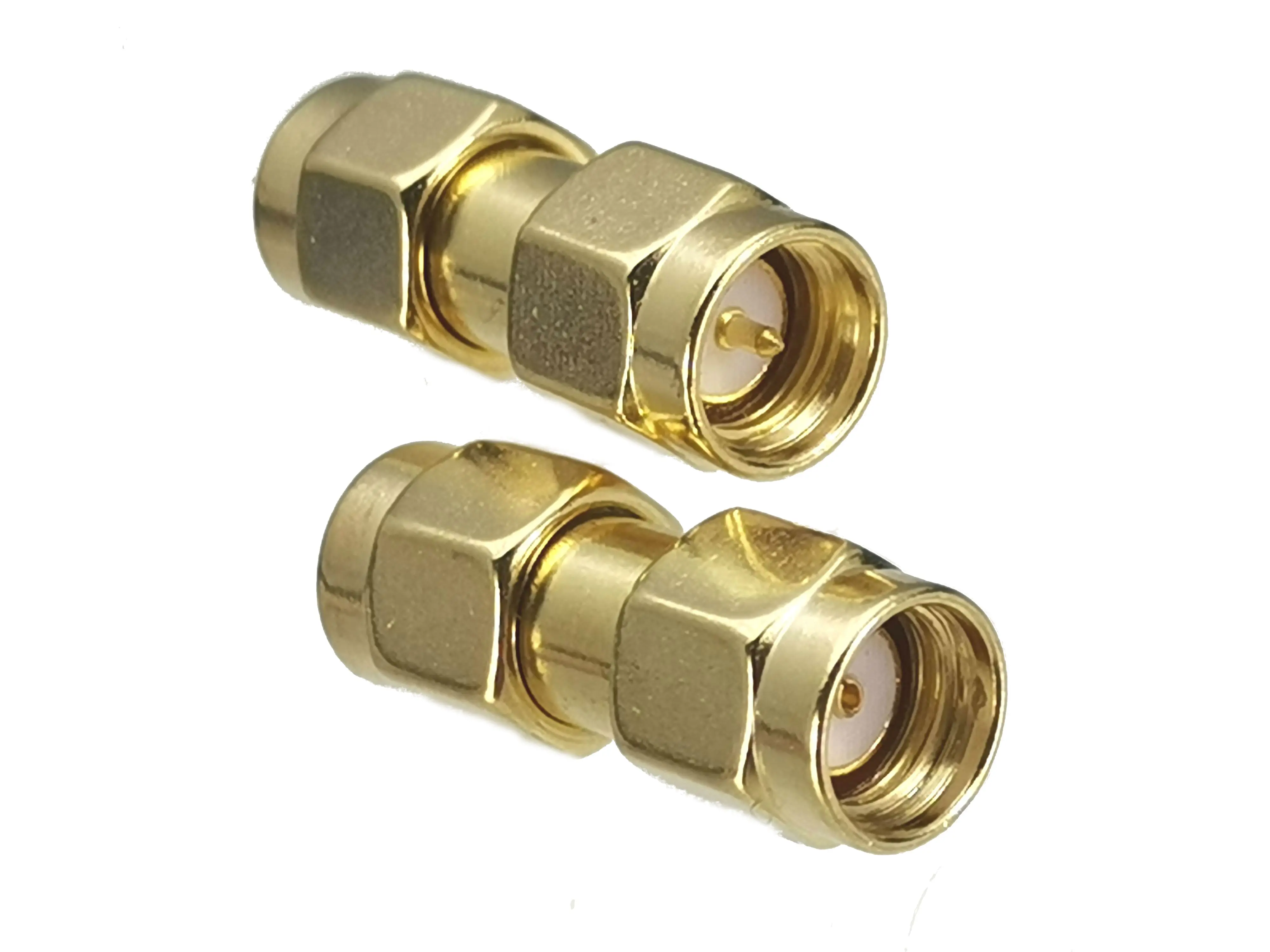 1pcs Connector SMA RP SMA to SMA RP SMA Male Plug & Female Jack RF Coaxial Adapter Wire Terminal Brass