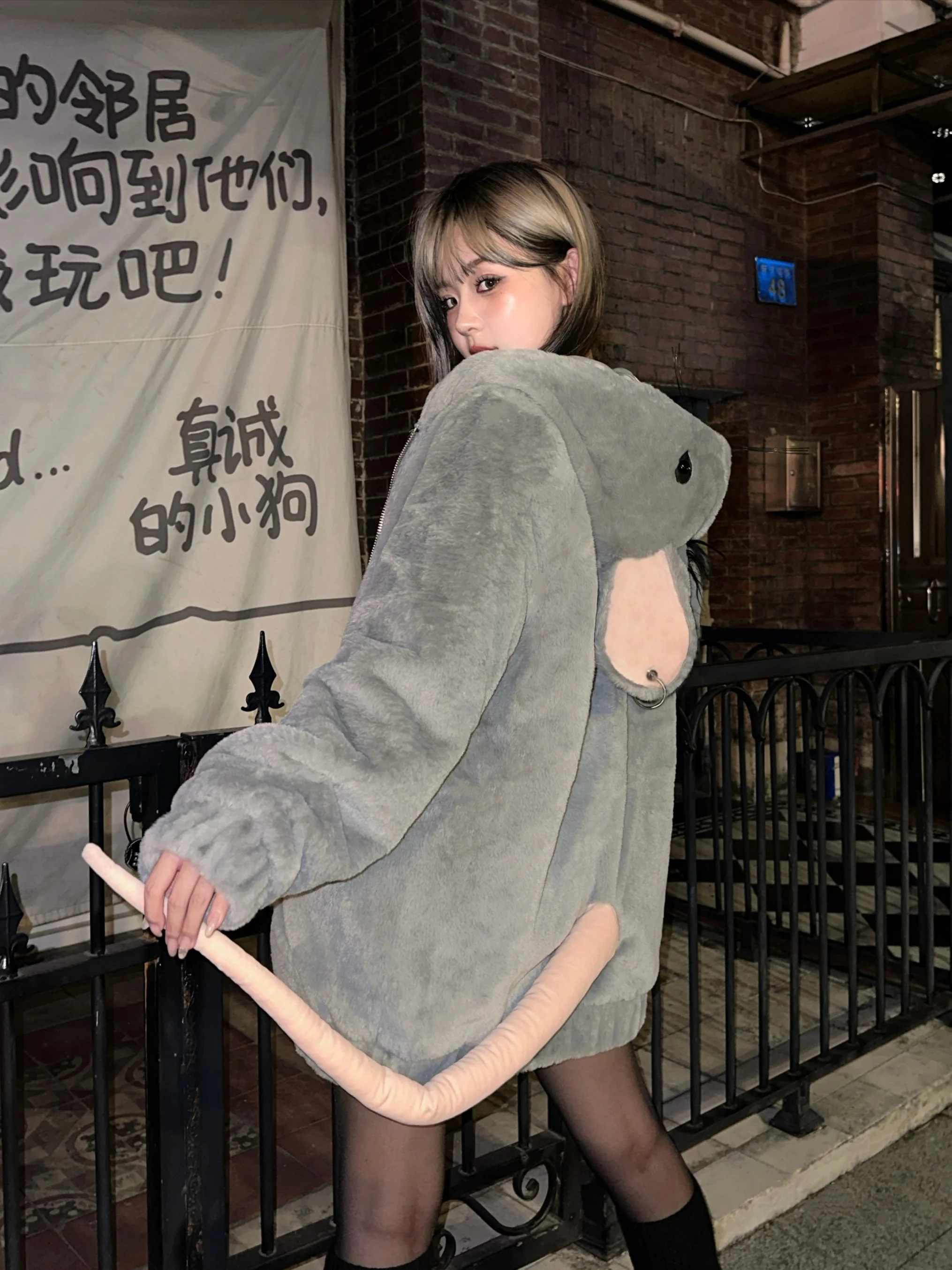 Punk Girls Sweet Cool Plush Jacket Halloween American Fashion Y2K