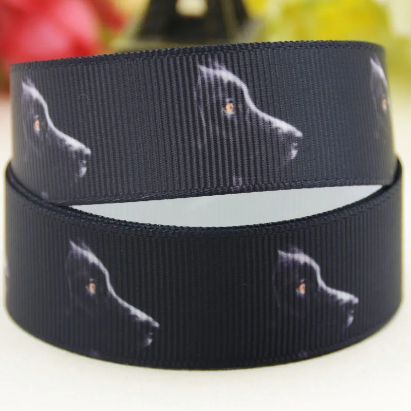 22mm 25mm 38mm 75mm dog cartoon printed Grosgrain Ribbon party decoration 10 Yards satin ribbons