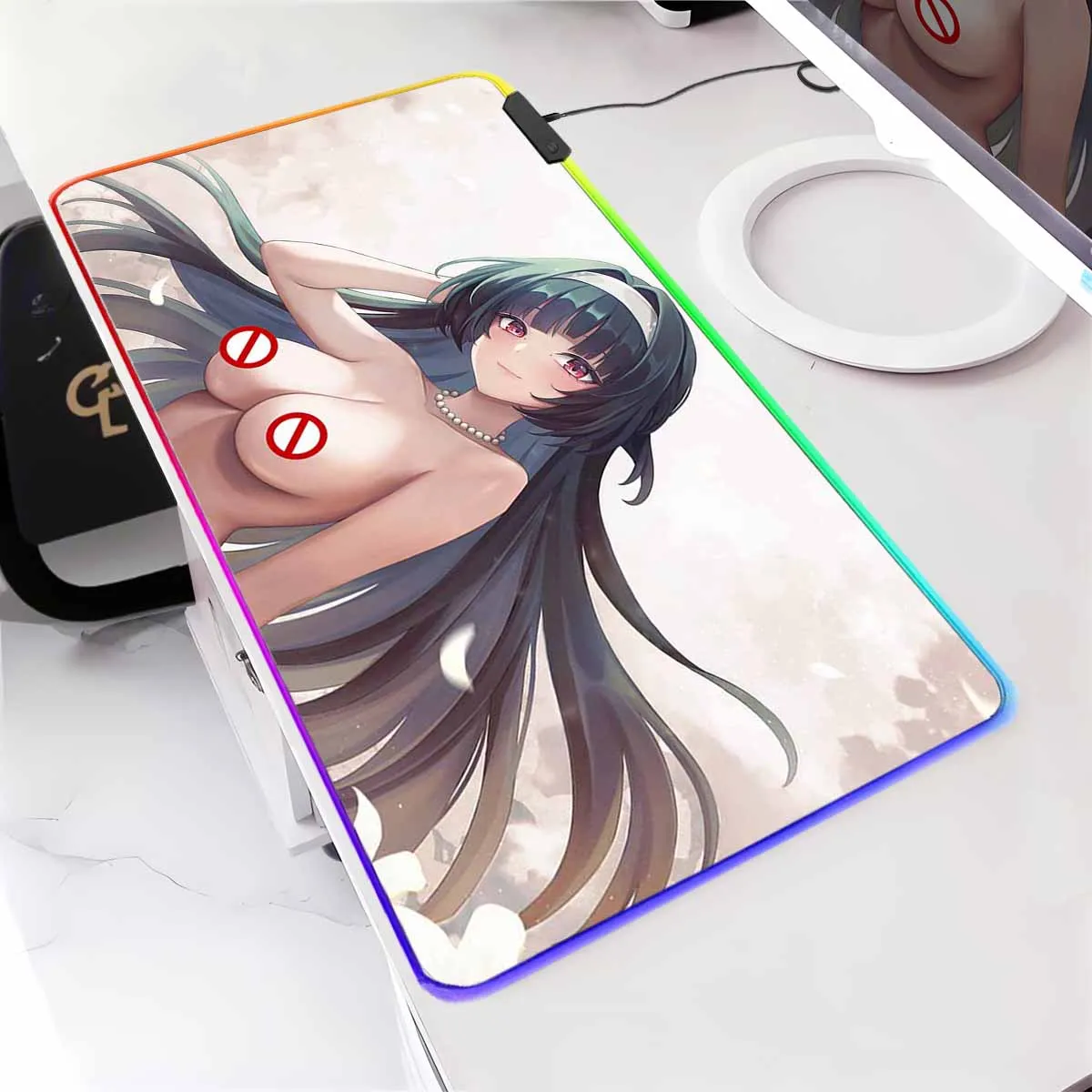 

Overwatched Anime Zenless Zone Zero ZZZERO Non-slip RGB Mouse Pad LED Backlit Mousepad Gaming Keyboard Mat Astra Yao Mouse Mat