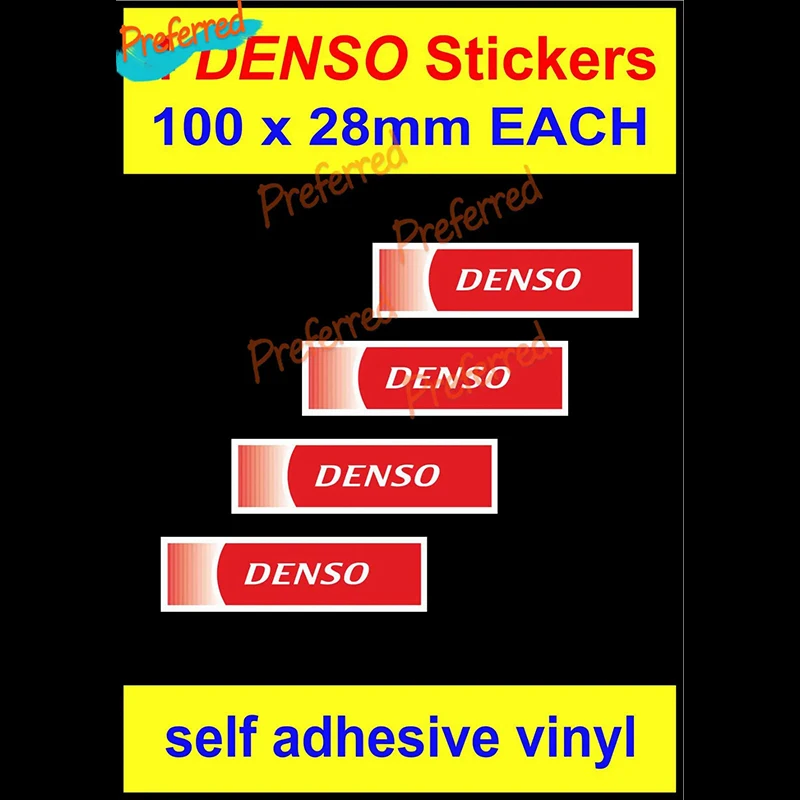 

4X Denso Motorcycle Racing Retro Decal Sticker Laminated for Your Home Car Coolers Laptops Racing Helmet Trunk Wall Sticker