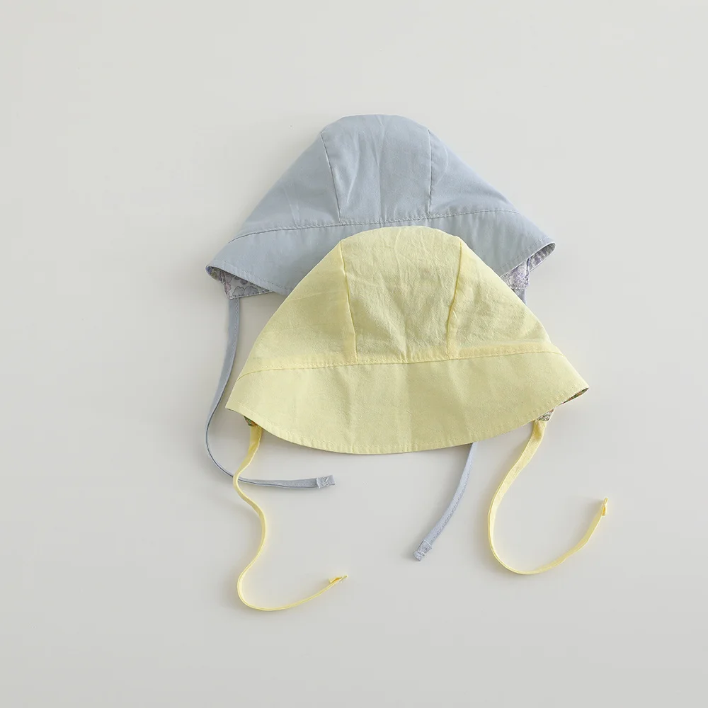 Reversible Baby Sun Hat for Girls Floral Indian Hats Autumn Outdoor Travel Newborn Sun Cap Toddler Bonnet Newborn Head Wrap Cap view 3