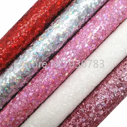 Opalizujące grube brokatowe prześcieradła skórzane Felt Backing Glitter Fabric dla majsterkowiczów kokardki torby i buty rolki arkuszy MB602