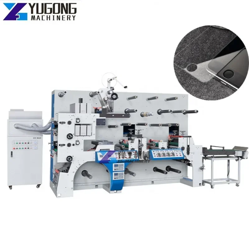 Two Color Flexo Printing Die Cutting Machine with Labeling and Cold Stamping Tea Paper Cup Roll Flexo Printing Machine