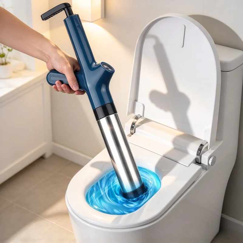 High Pressure Drain Plunger Pipe Dredge Tool, Bathroom Sink Bathtub Toilet Clog Remover Unclogging Device