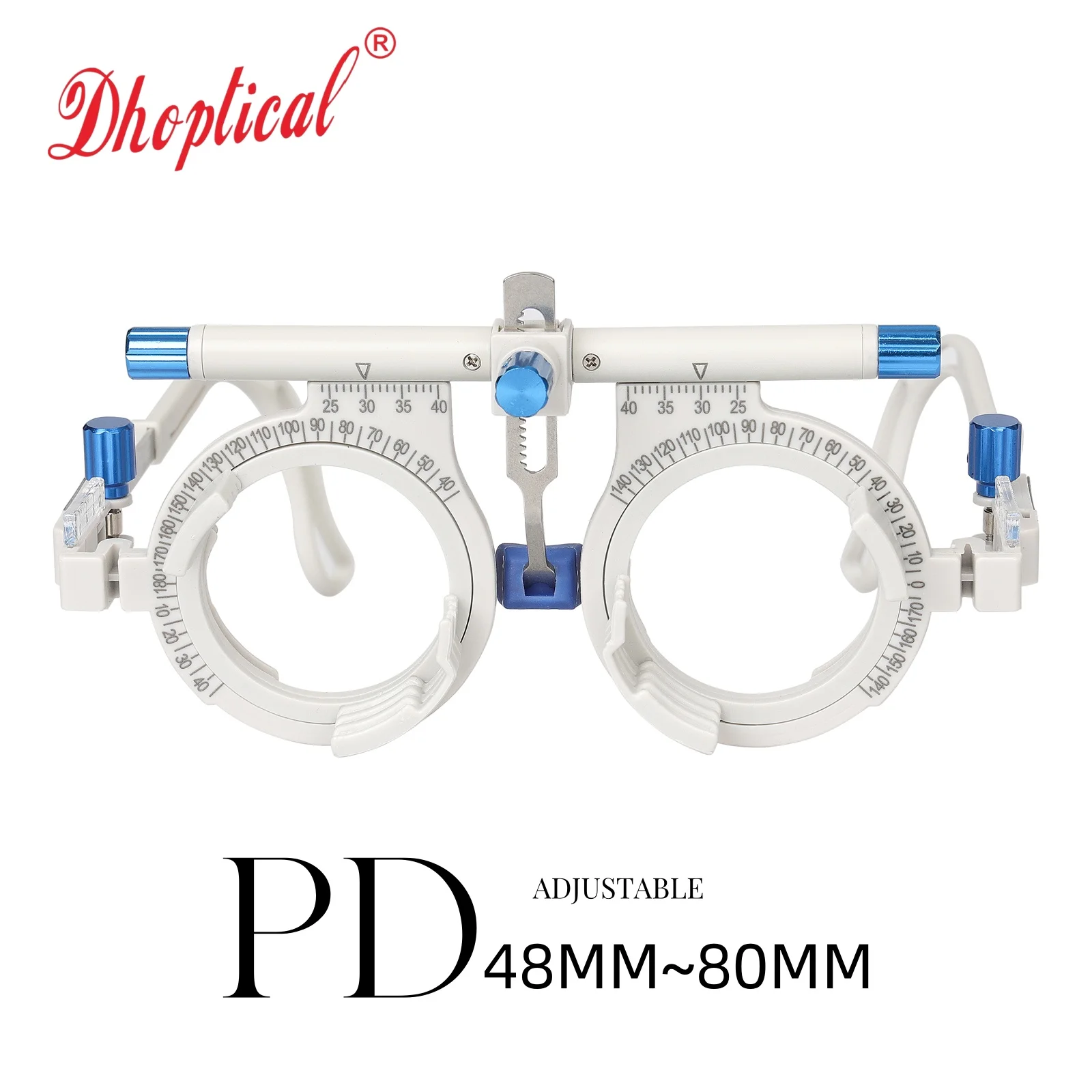 

Lightweight Optical Trial Frame PD 48-80mm Adjustable | 4 Lens Slots + Eye Distance Ruler | Optometry Tool for Glasses Shop