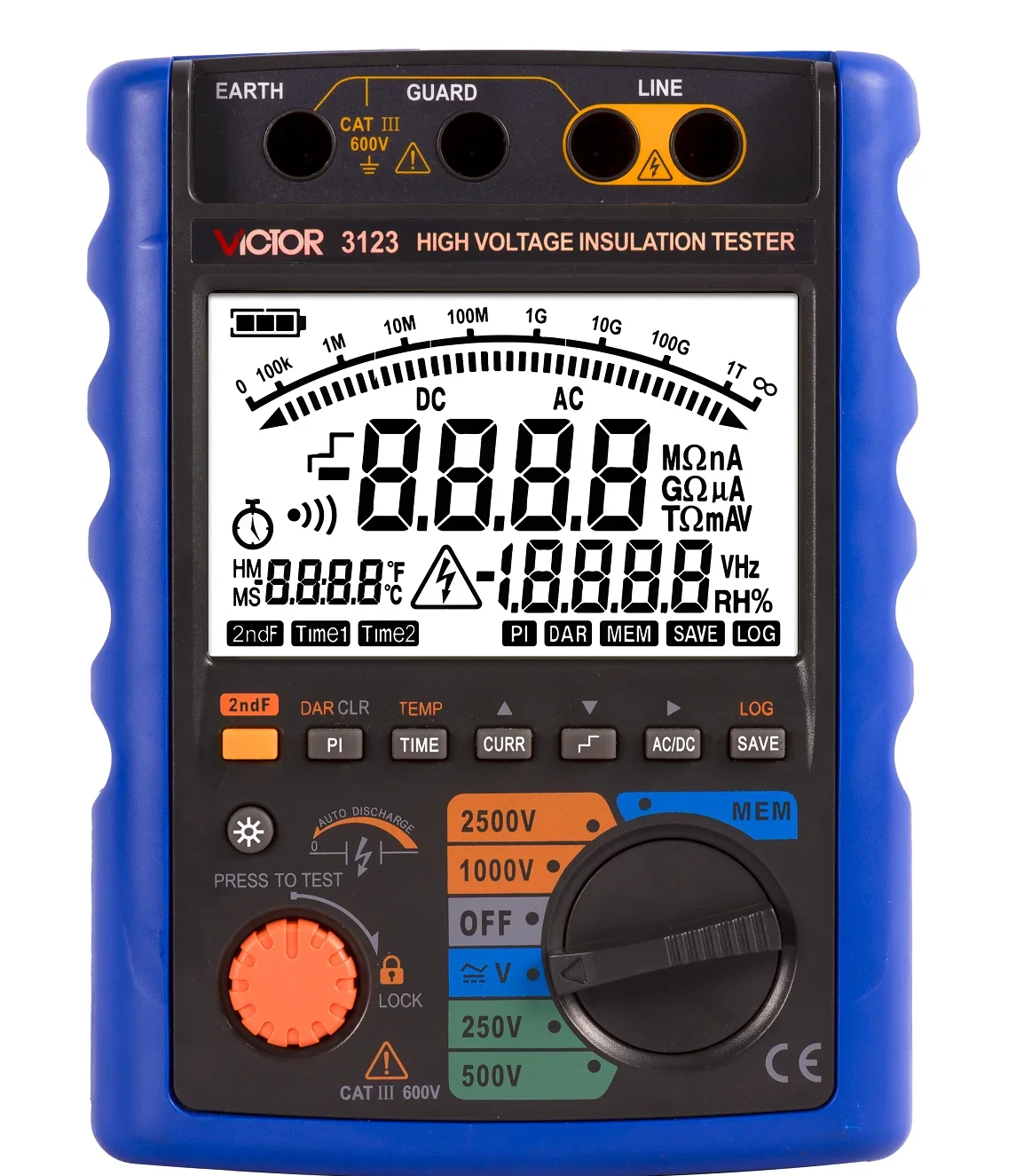 VICTOR 3123 Hight Voltage Digital Insulation Resistance 9999 count 250V/500V/1000V/2500V DC/AC Voltage measurementTester