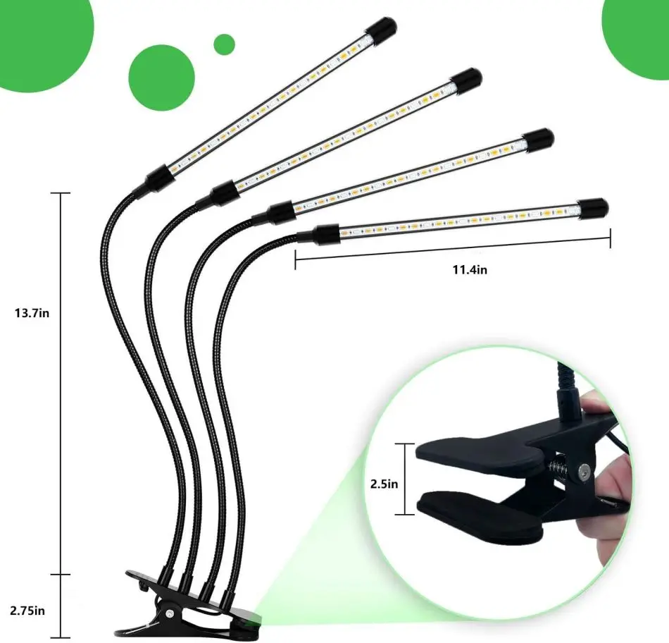 تنمو ضوء للنباتات الداخلية مشبك الطيف الكامل مصباح نمو النبات مع الطيف الأحمر الأزرق 3/9/12H الموقت عكس الضوء مصباح نباتي