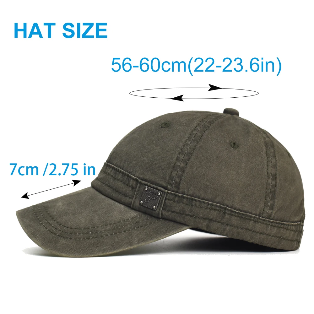 Washed Cotton Baseball Cap Men Women Casual Vintage Dad Hat Adjustable Trucker Style Low Profile Outdoor