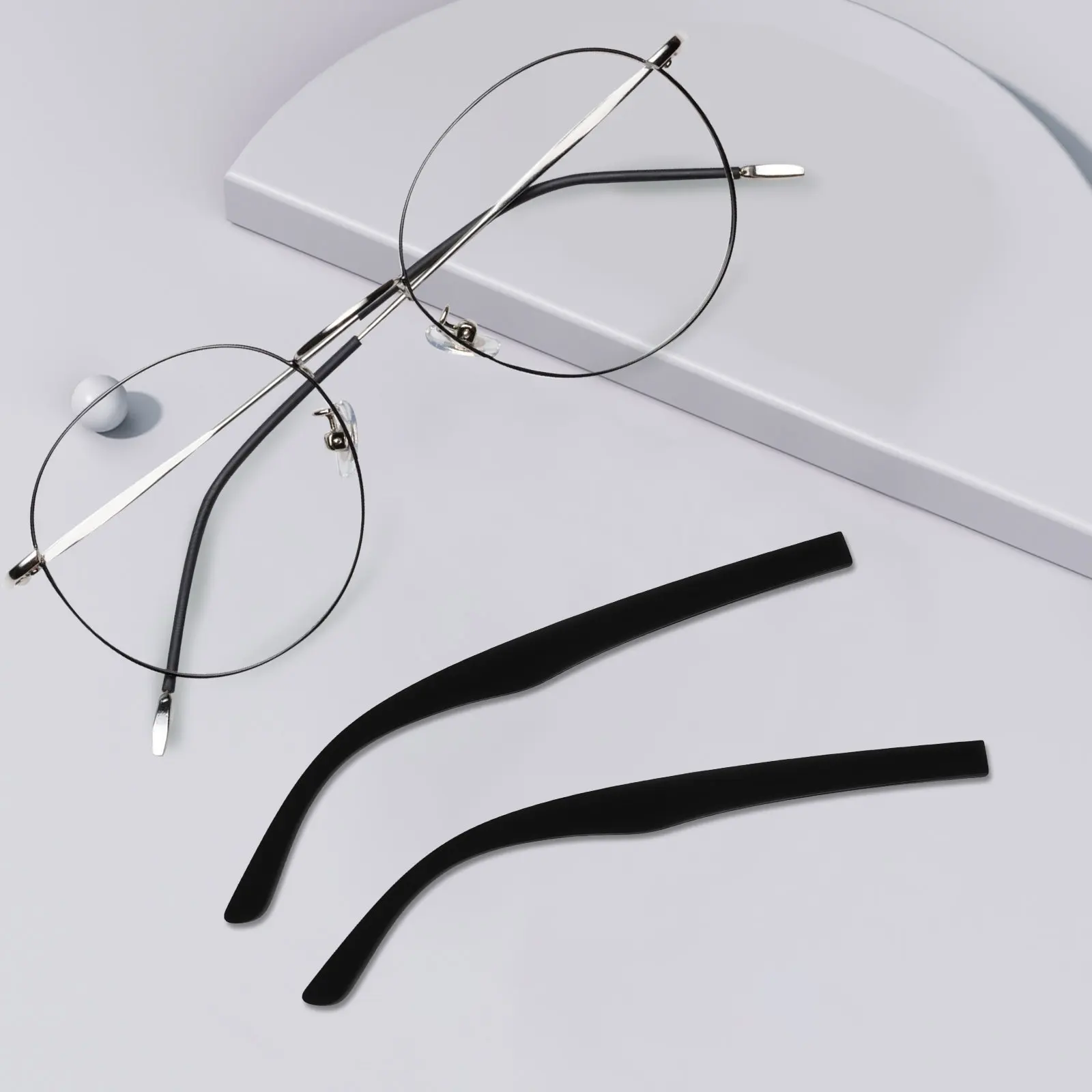 

1Pair Universal Glasses Arm Legs Replacement Metal Eyeglasses Temple for Repairing Eyewear Frames Comfortable Ear Pressure