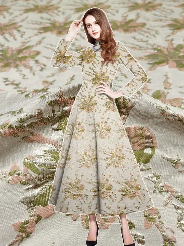 

Металлическая проволока, жаккардовая парчовая ткань для шитья, комплект ветровки, платье, дизайнерская модная одежда, ткань, полиэстер