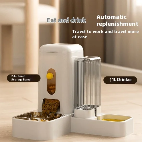 

New Eco-Friendly Solid Plastic Cat Automatic Feeder Lovely Style Pet Drinking Water Machine Convenient for Lazy Pets Busy Owners