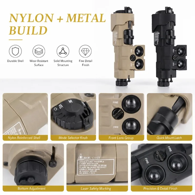 MAWL‑C1 Nylon Metal Multi‑Use Indicator Hardware Fit for 20‑22mm External Rail Fixing Components