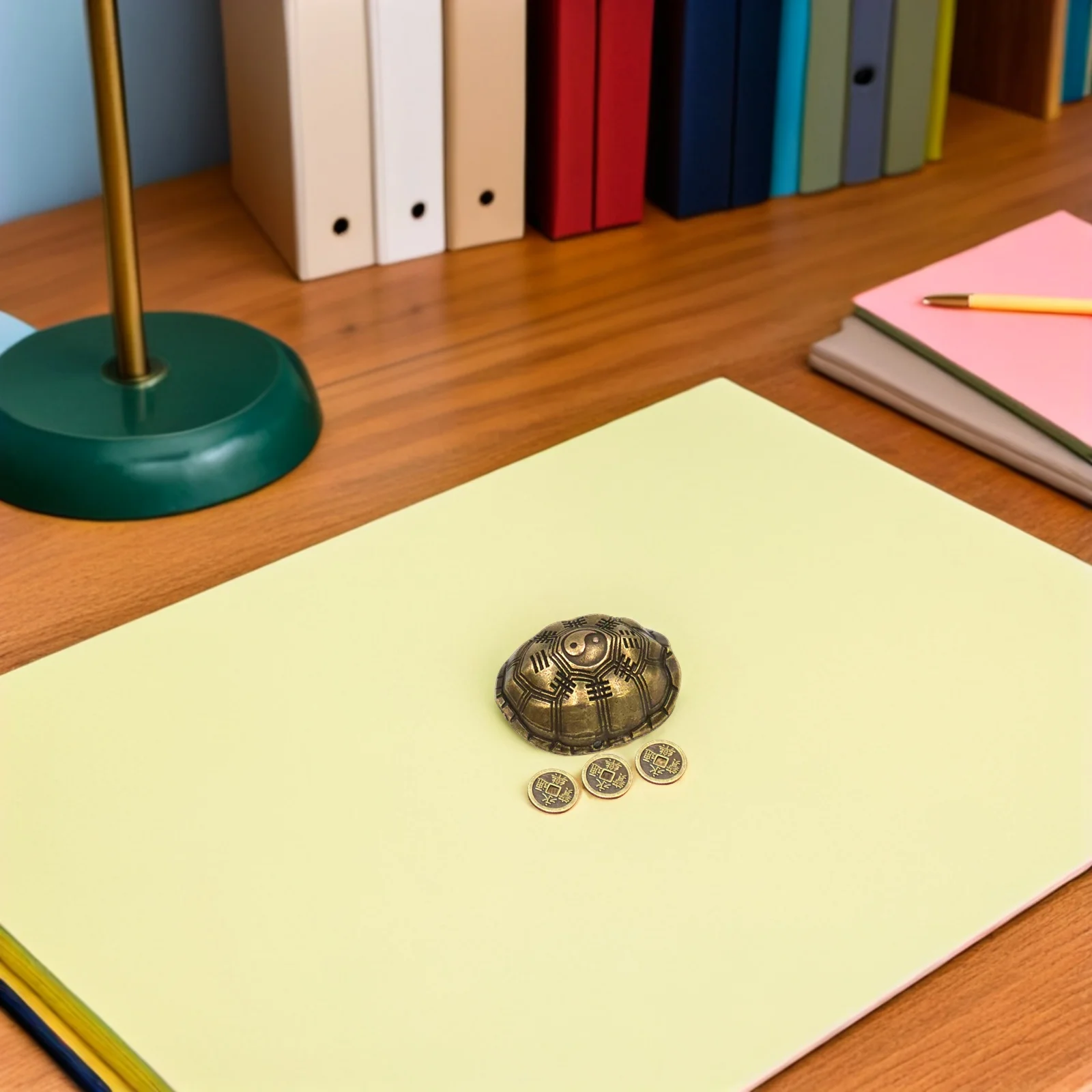 

1Set Divination Turtle Shell Chinese coin Compact Size Wealth Craft Exquisite Sculpture Office Furnishing