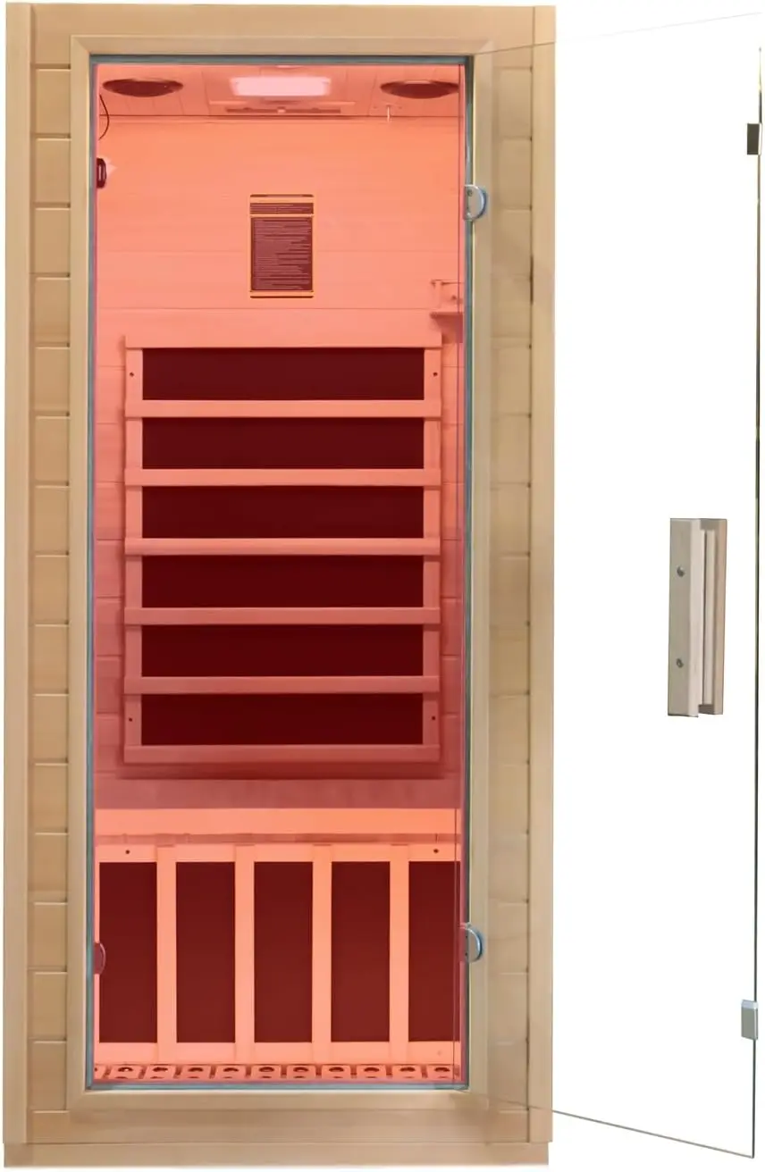 

Indoor Far Infrared Sauna Room , Low EMF 5 Heating Panels 1400W Infrared Therapy for Personal Wooden Dry Sauna