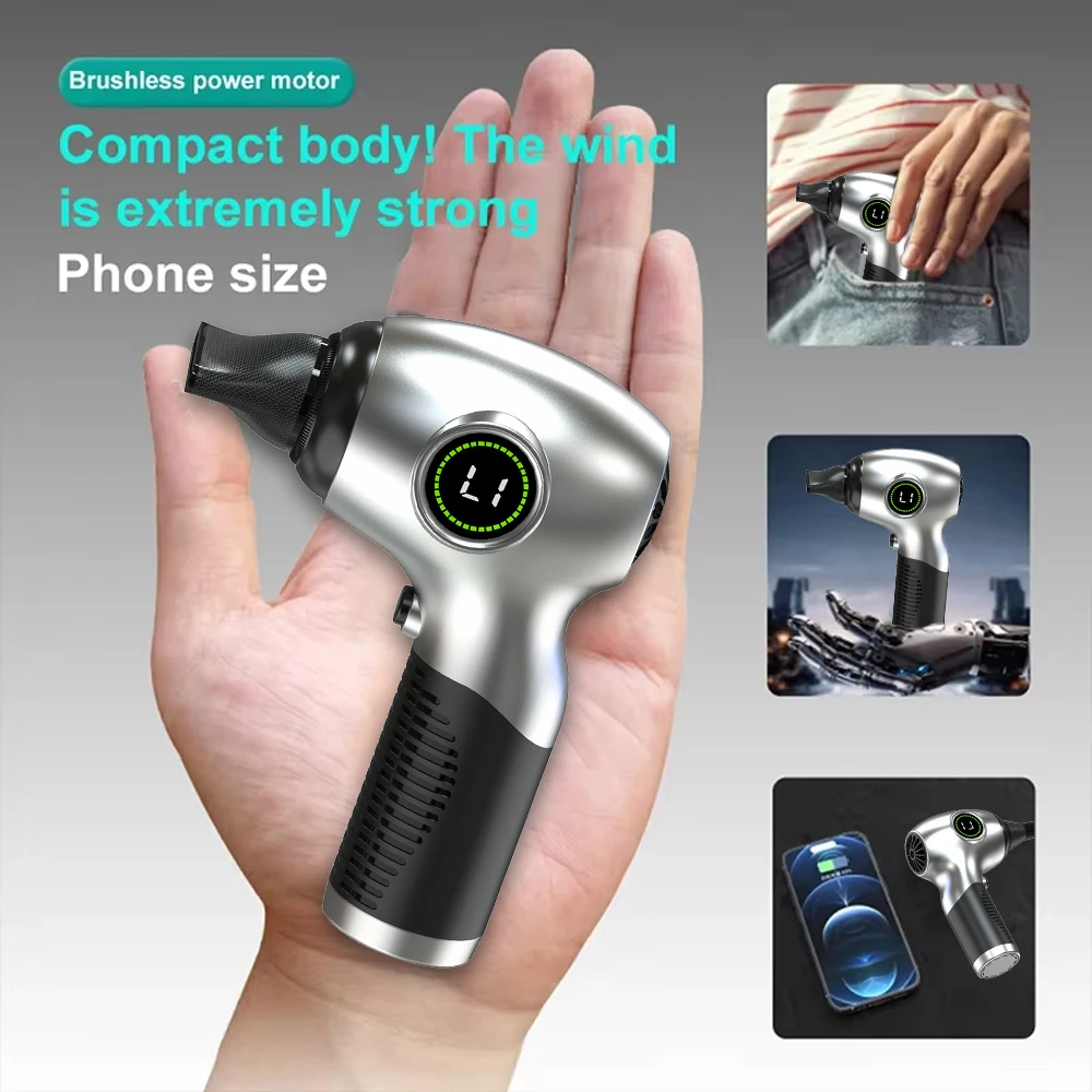 

990000RPM Turbo Jet Blower Powerful Air Blower Brushless Turbo Fan Wind Speed 60m/s 8000mAh strong breeze Cordless Air Duster