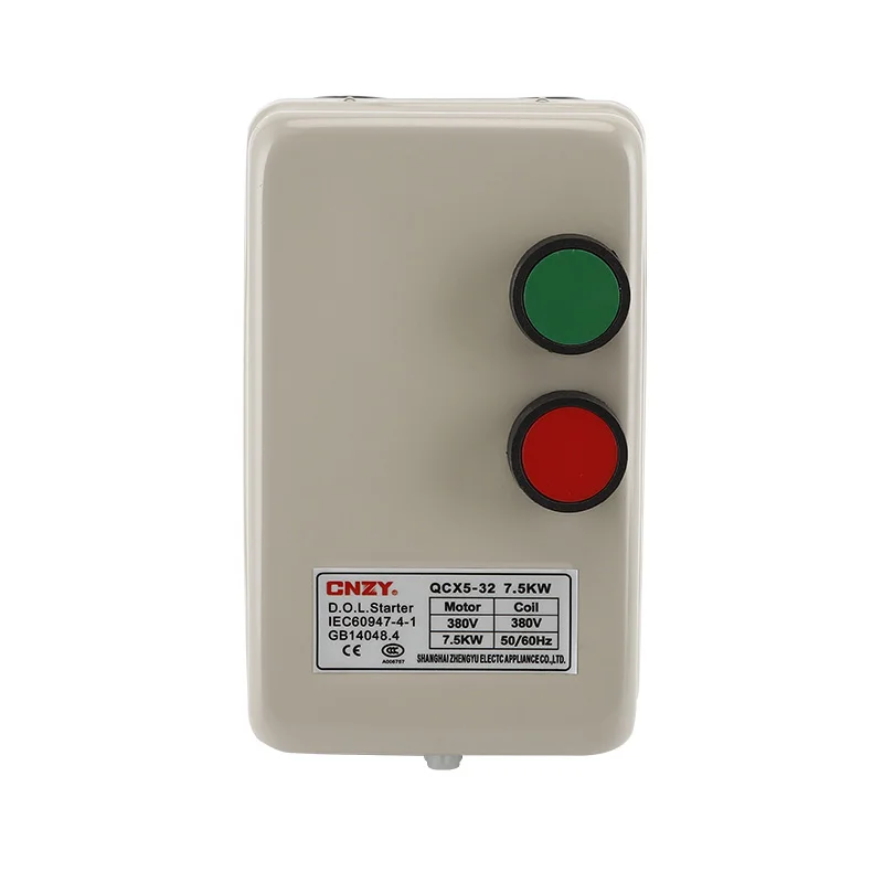 

Magnetic starter 7.5KW 220V 380V 24V 110V QCX5-3210 motor start switch QCX2 motor protector 32A motor start button switch