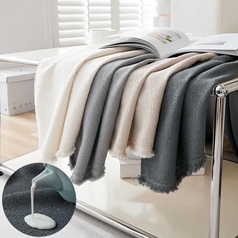 Teddy Velvet Waterproof Couch Towel Simple Solid Color Four Season Universal Furniture Cover Prevent Cat Scratching Blanket S053