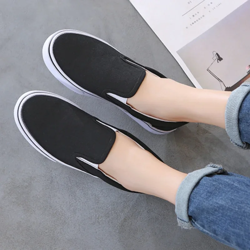 أحذية زوجين الموضة الكلاسيكية المنخفضة قطع الأحذية القماشية زوجين أحذية مفلكنة مريحة الانزلاق على المتسكعون تنفس زوجين أحذية رياضية #5