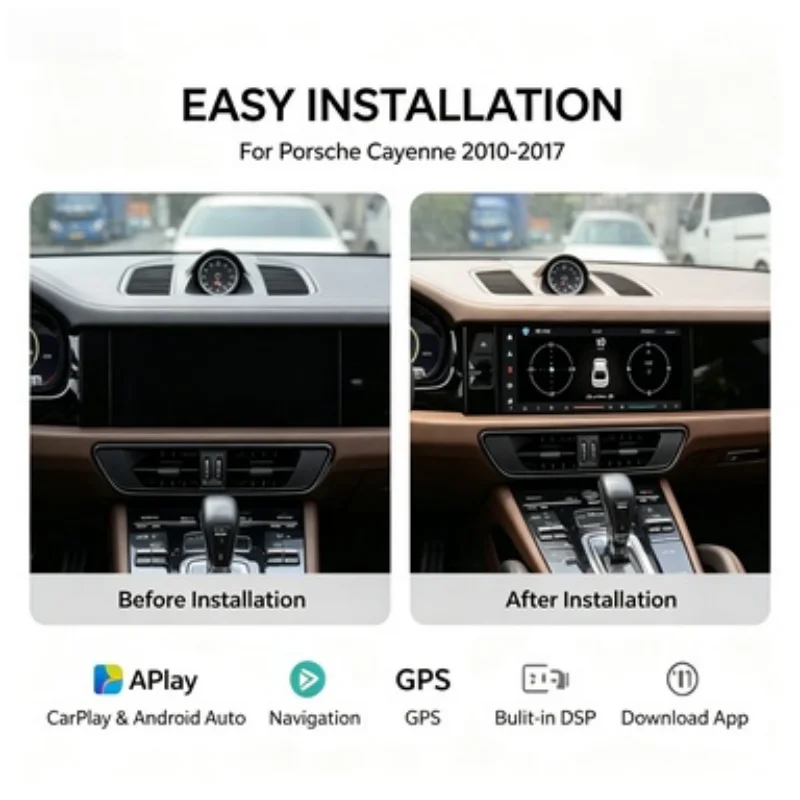 For Porsche Cayenne 2010~2017 GPS Navigation Car Radio Android Multi-Screen Interaction Display Video Stereo Receiver Head Unit