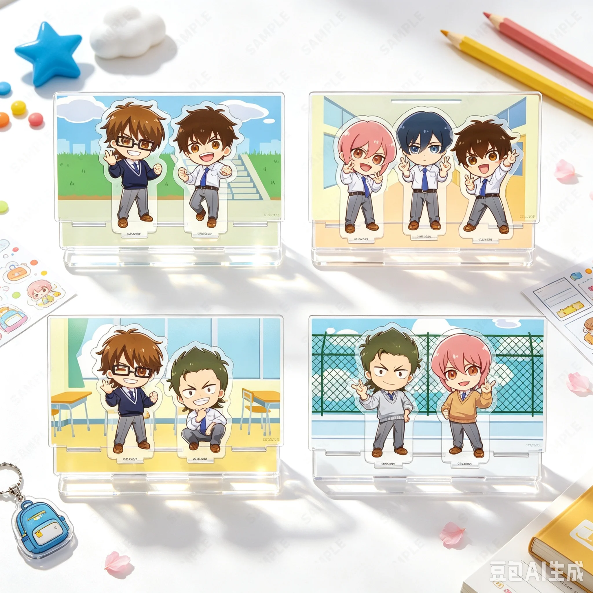 HOT 10cm Anime Ace Of Diamond Act II Acrylic Stand Modlel Desktop Decoration Game Collectible Ornament Gift For Fans Keychain