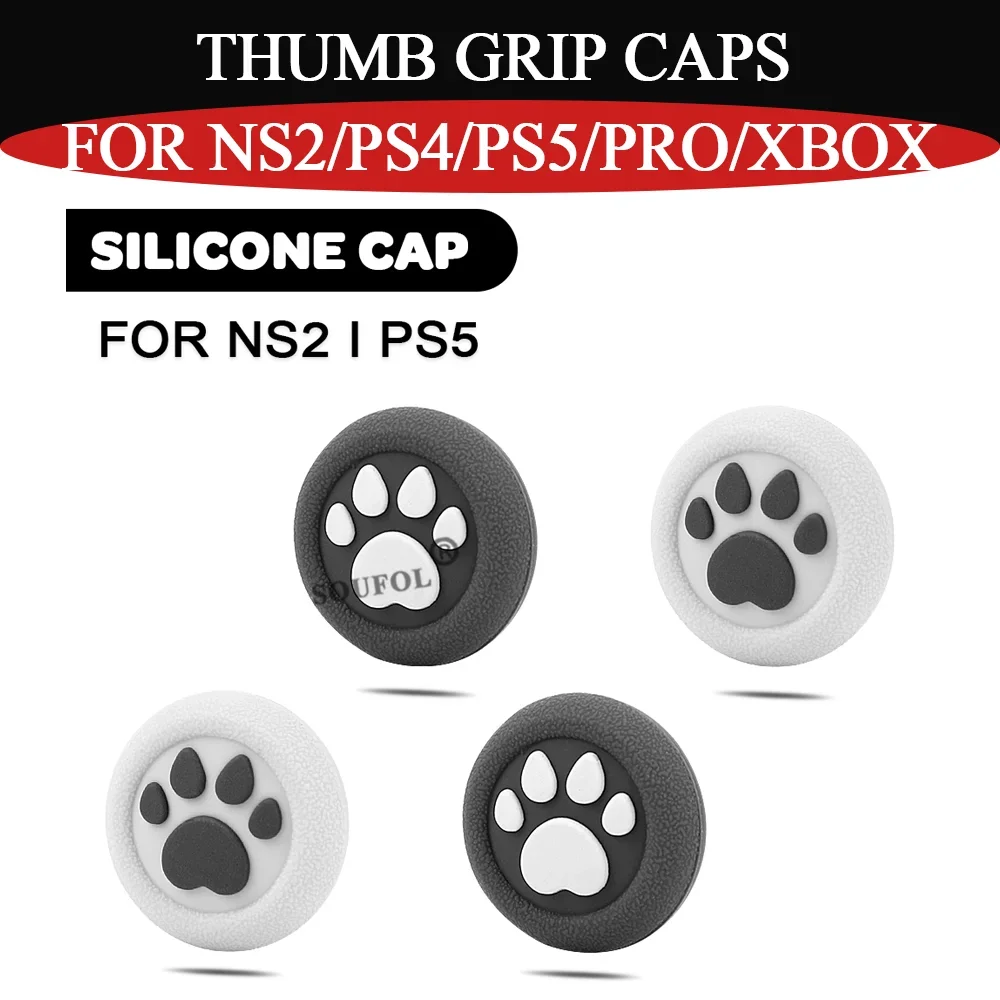 4 stuks stijlvolle zachte analoge joystick siliconen doppen voor Switch 2 beschermende duimgreep afdekking vervangend reparatieonderdeel voor NS2 accessoires