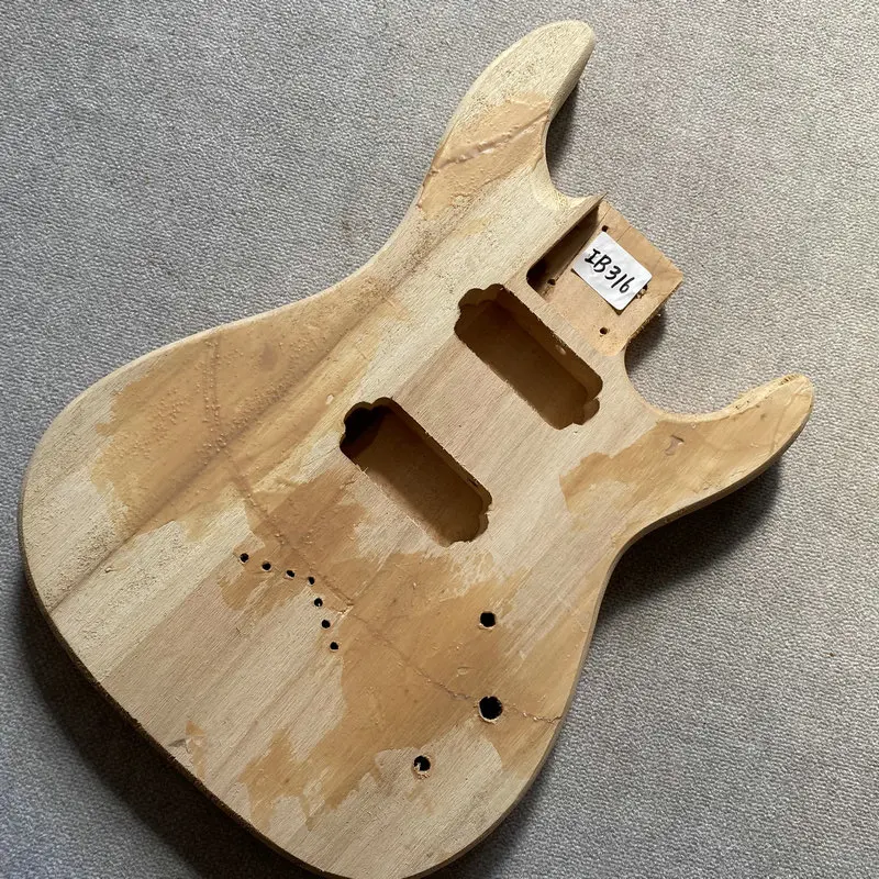 IB316 7 Strings Solid Wood ST Electric Guitar Body HH Pickups String Thtough Right Hand Unfinished Replace&Diy Part