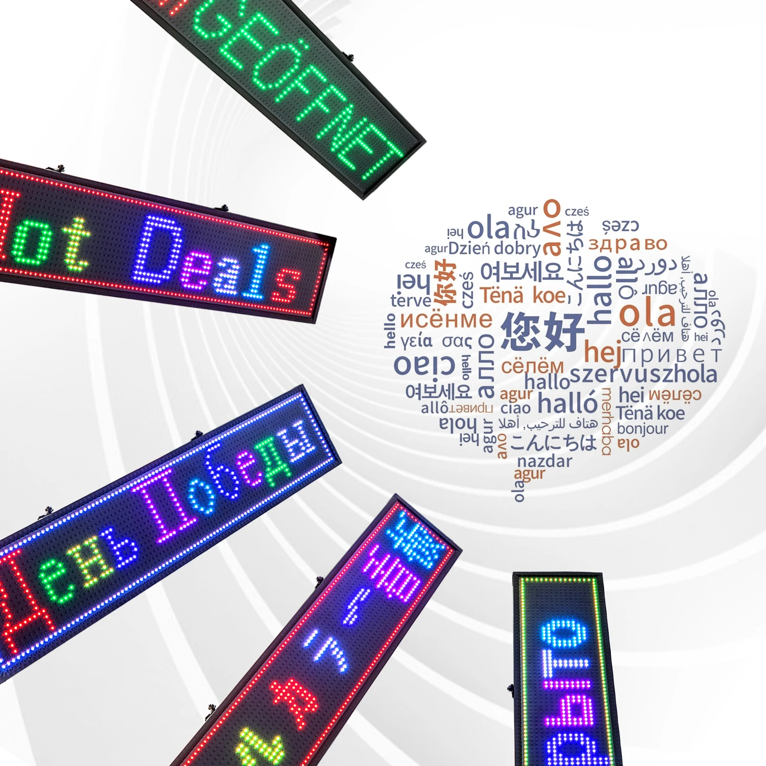 50cm Led Display Board P5 Led Price Poster Display Indoor WiFi Programmable Information LED Sign Screen Support Multi-Languages