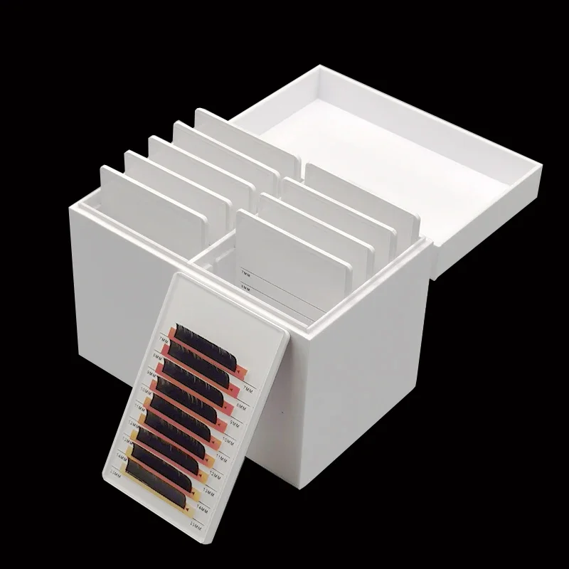 

10-слойная коробка для хранения ресниц без логотипа, клей для накладных ресниц, поддон для ресниц, держатель для прививки, инструмент для наращивания ресниц, органайзер для макияжа