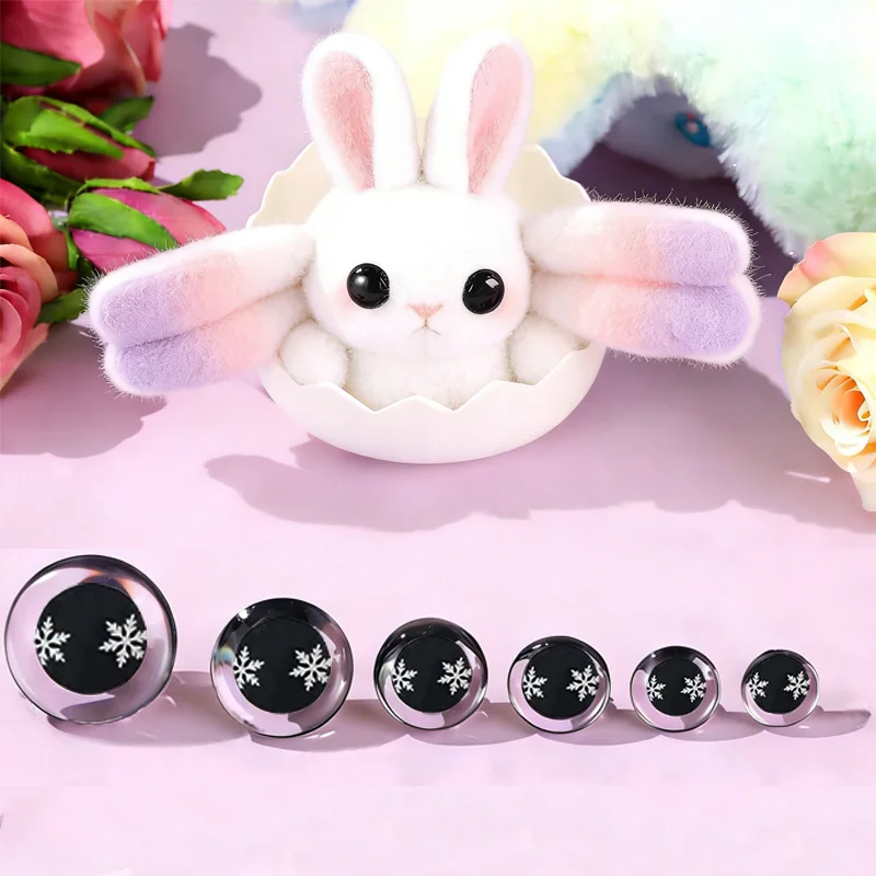 10/20 Pieces - Doll Eye Accessories 3D Transparent Safety Eyes Snowflake Print Eyes Toy Eye Accessories, Suitable for DIY Crafts and Plush Toy Decoration