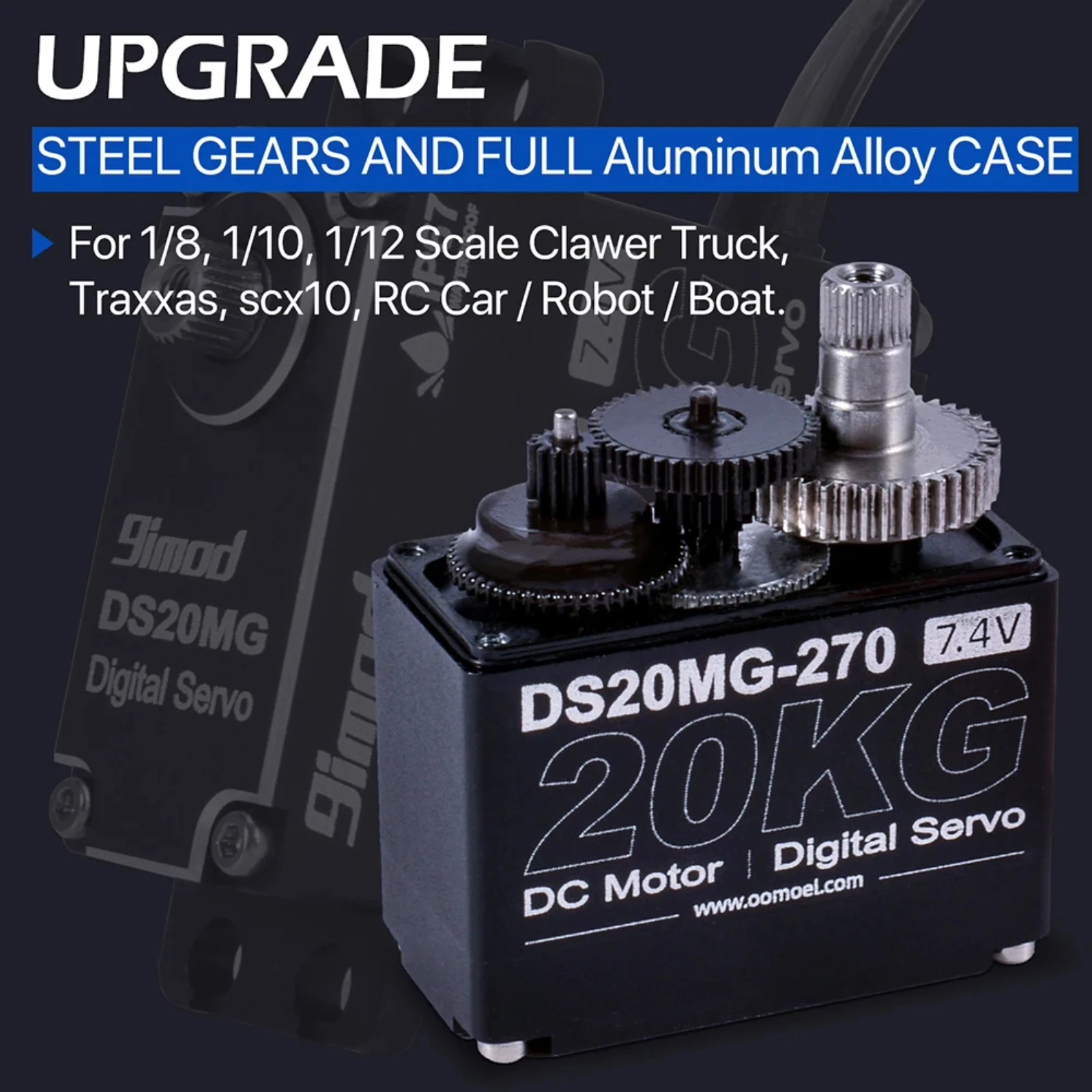 

Цифровой сервопривод DS20MG 20 кг 7,4 В с регулируемым углом поворота 270/180 градусов, металлические шестерни, точное управление, для радиоуправляемых машин, роботов, моделей, DIY-проектов