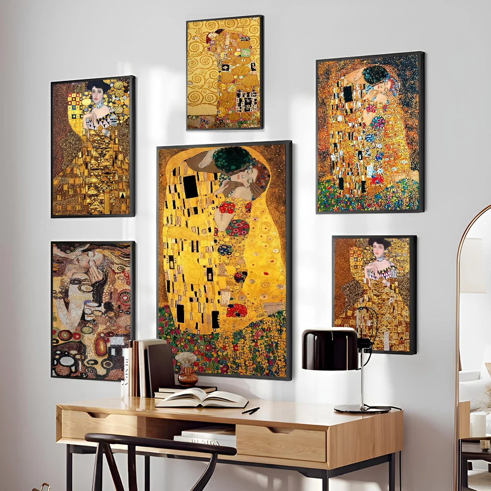 ملصق غوستاف كليمت تجريدي ، فن ذاتي اللصق ، ملصق ورقي مقاوم للماء ، ديكور حائط ، قهوة ، منزل ، بار ، غرفة ، فنان ، 1 * #2