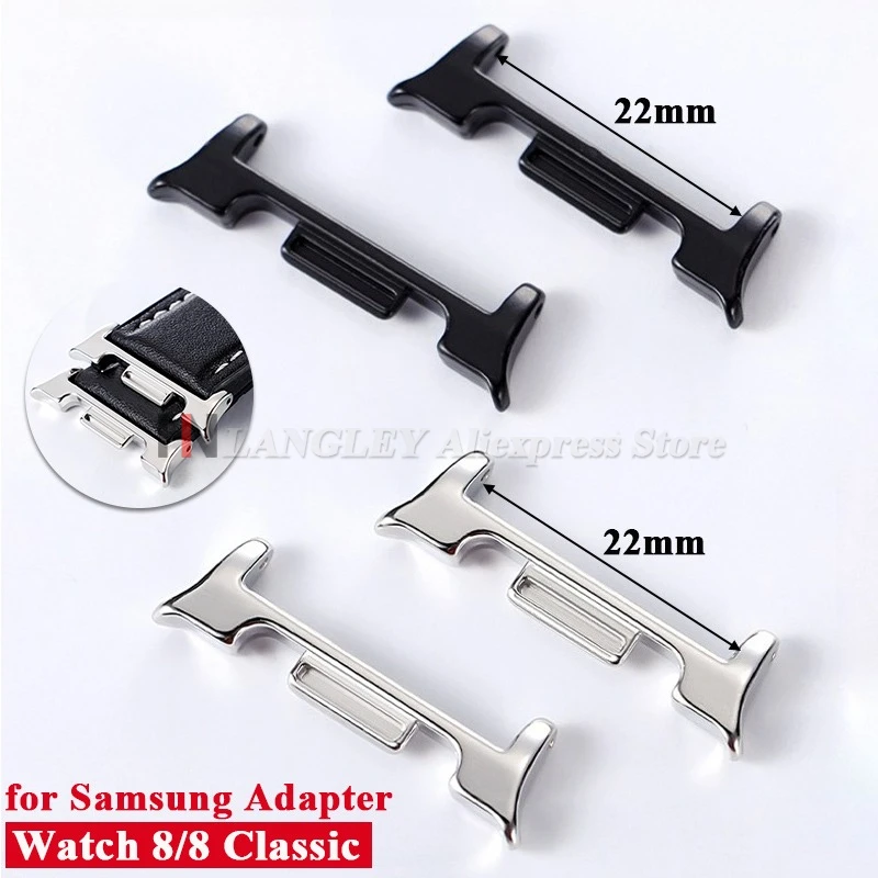 1pair Metal Connector for Samsung Galaxy Watch 8 40mm 44mm 8 Classic 46mm Watchband Adapter 22mm Silver Black Watch Accessories