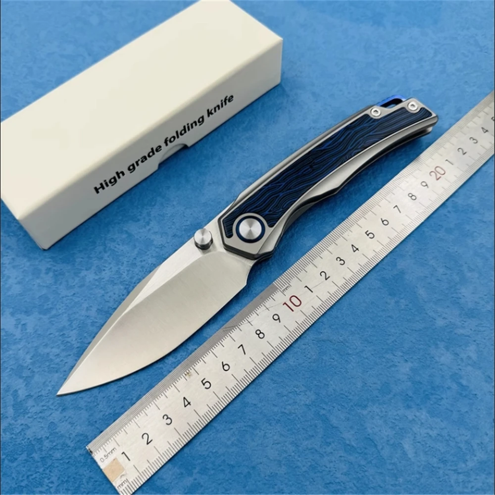 M390 الصلب سكين للفرد سبائك التيتانيوم مقبض تحمل نظام في الهواء الطلق بقاء سكين صيد التخييم التنزه الدفاع أداة