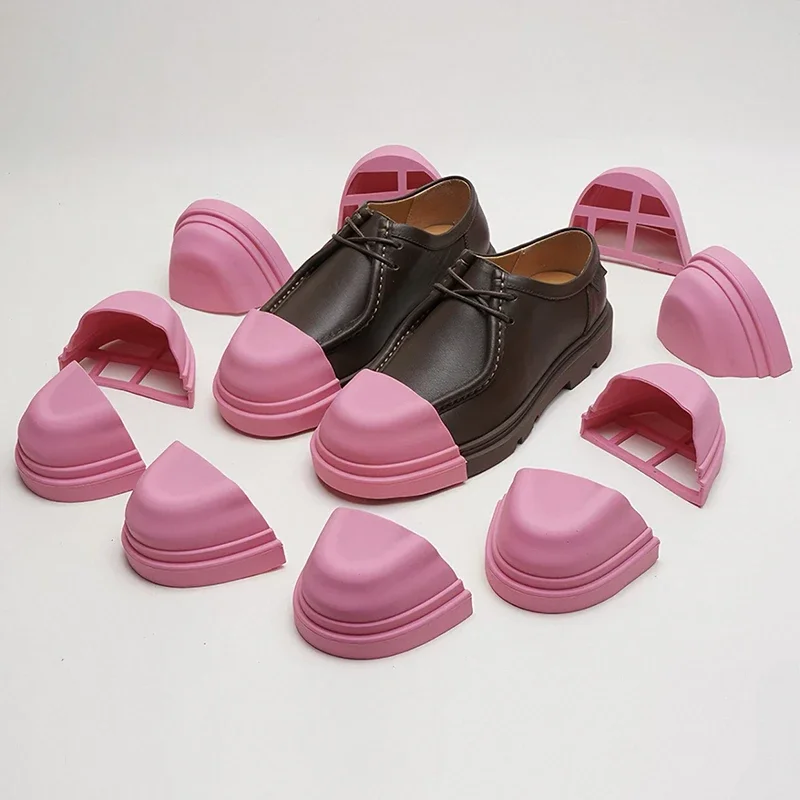 

2026 Detachable Color Block Derby Shoe Covers Replaceable Shoe Head Caps Fashionable Loafers Unisex Shoe Covers For Daily Wear