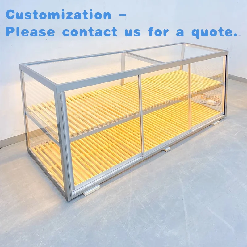 custom.Commercial Custom Tabletop Glass Display Cabinets Bread Desserts Cakes-Food Display Racks Shopping Mall Furniture