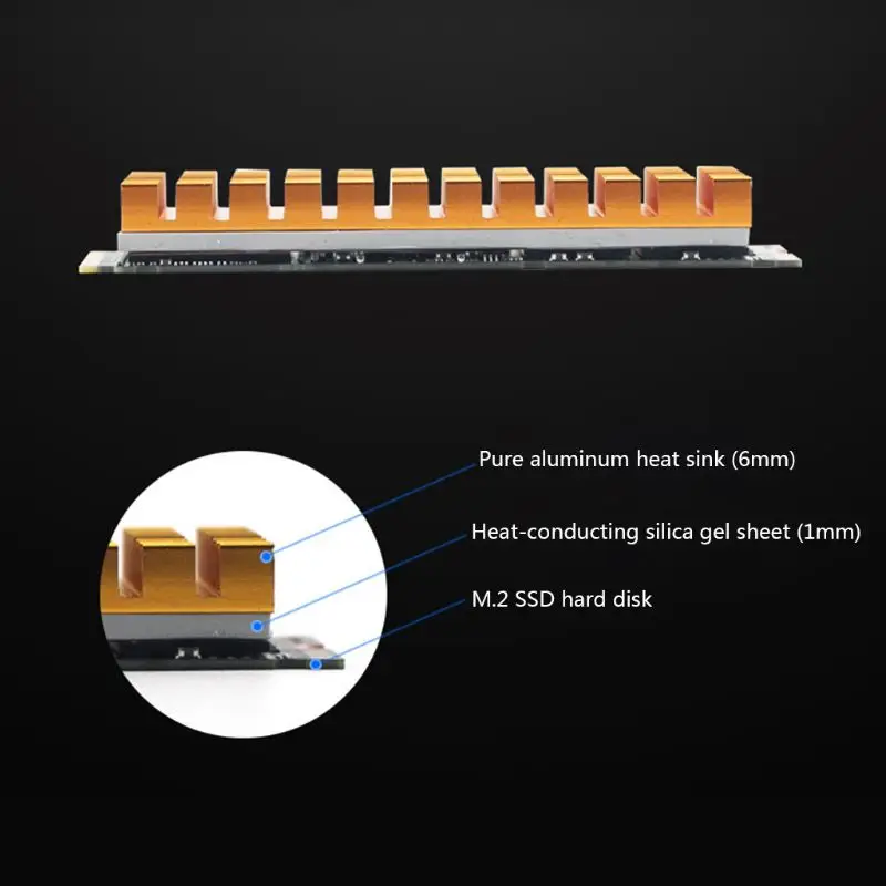 0.24 بوصة لوحدة التبريد M.2 للتبريد لمشعاع M.2 NVME 2280 SSD لخادم فئة المؤسسات أو قرص الحالة الصلبة للكمبيوتر الشخصي Alu