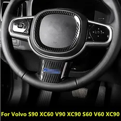 ABS Car Steering Wheel Trim Decoration Cover Sticker For Volvo XC90 S90 XC60 Accessories 2017 2018 2019 2020 2021 2022 2023 2024