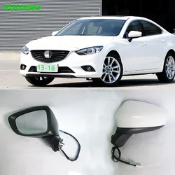 Car accessories body parts 69-18Z door mirror assembly for Mazda 6 2013-2016 GJ Atenza heater folding with lamp 8 line 9 line
