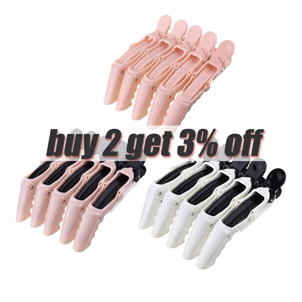 5/6/10/12pcs Plastic Hair Clip Hairdressing Clamps Claw Section Alligator Clips Barber For Salon Styling Hair Accessory Hairpin