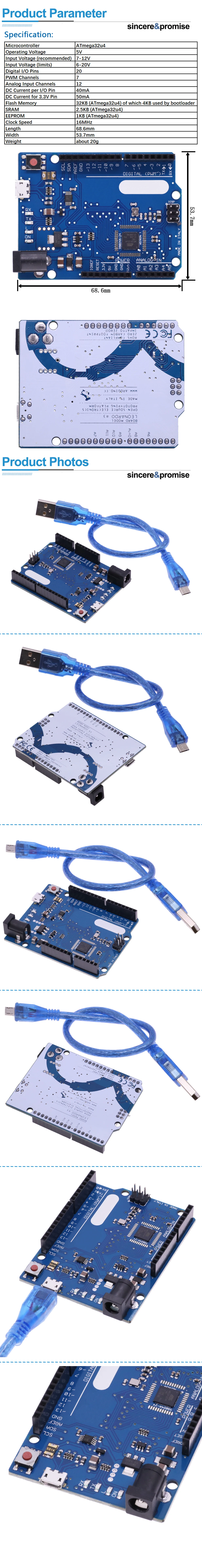 Leonardo R3 Mikrocontroller Atmega32u4 Entwicklung Board Mit USB Kabel Kompatibel Für Arduino DIY Starter Kit – Detail 10