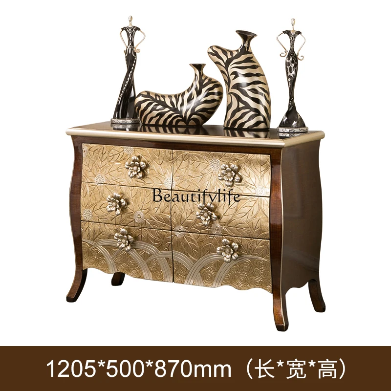 American simple style six-bucket entrance cabinet neoclassical creative storage cabinet