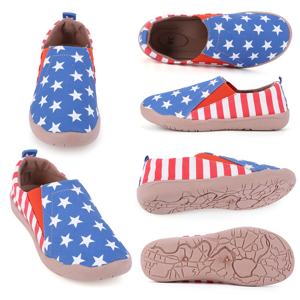 

Женские лоферы с художественной росписью, парусиновая прогулочная обувь, Нескользящая повседневная дорожная обувь, дышащие удобные топсайдеры для повседневной носки